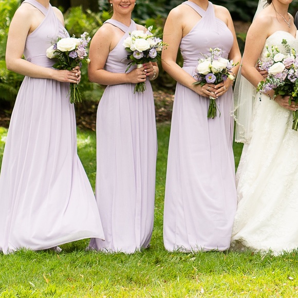 David‘s Bridal Crisscross High-neck Mesh Bridesmaid Dress - Picture 4 of 6